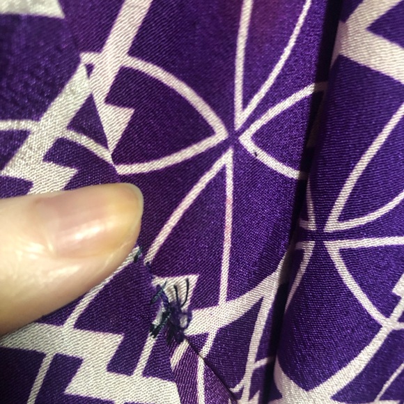 Purple Geometric Patterned Vintage Kimono 👘 - Picture 9 of 9